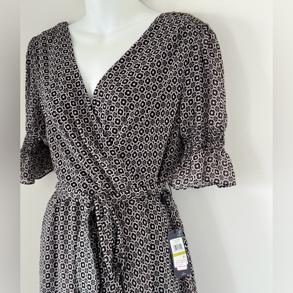 Tommy Hilfiger Womens Printed Faux Wrap Midi Dress - Picture 6 of 6
